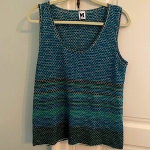 Missoni Size EU 48 (Size 12 US) Teal and Green Tank Top
